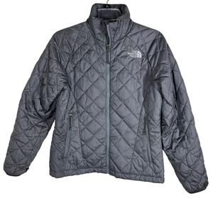 The North Face Jacket Womens Small Gray Quilted Zip Pockets Lightweight